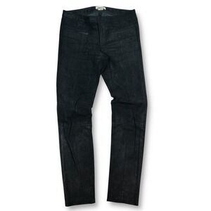 Helmut Lang Leather Pants Lambskin Black Low Rise Skinny‎ Trousers Womens Size 0